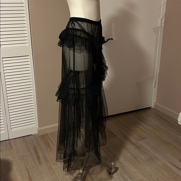 INTIMATELY FREE PEOPLE Strike A Pose Ruffle Slip Maxi Skirt size small - Picture 5 of 10